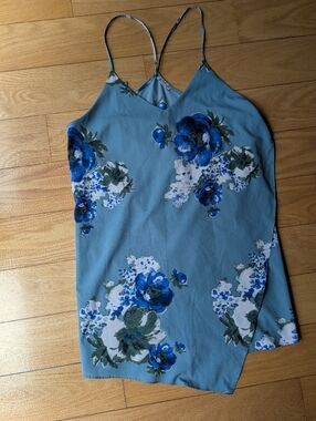 Anthropologie Powder Blue Floral Dress
